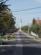 The minaret from a distance.