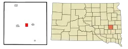 Location in Miner County and the state of South Dakota