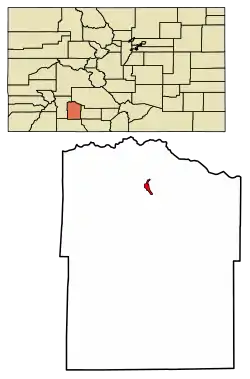 Location of the City of Creede in the Mineral County, Colorado.