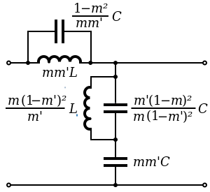 mm′-type low-pass filter series half section