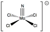 [MoNCl4]−, a square pyramidal Mo(VI) complex.