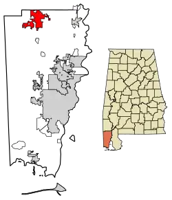 Location in Mobile County, Alabama