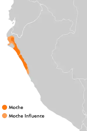 A map of Moche cultural influence