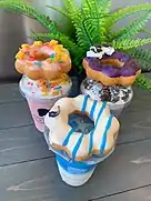 Decorated mochi donuts made in San Diego County