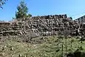 Modern stone structure at Har Yavnit, made from reused stones found at Kh. Banit