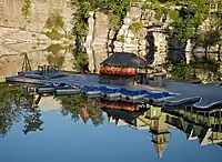 A floating dock at Mohonk Mountain House