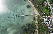 An aerial view of the Molopolo-Santa Cruz Marine Sanctuary as seen in April 2022, Macrohon, Southern Leyte, Philippines