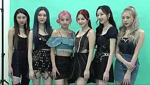 Momoland in January 2022L–R: Hyebin, Jane, Ahin, Nancy, Nayun, and JooE