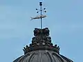 The top of the dome, with the fish weathervane