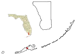 Location in Monroe County and the state of Florida