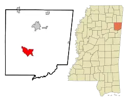 Location of Aberdeen, Mississippi