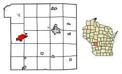 Location of Sparta in Monroe County, Wisconsin.