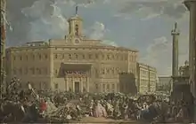 'The Piazza di Monte Citorio, painting by Panini (1747)