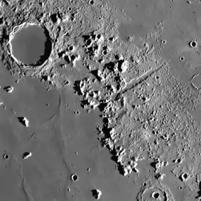 Location of Mont Blanc in lunar Alps