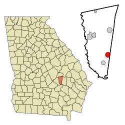 Location in Montgomery County and the state of Georgia