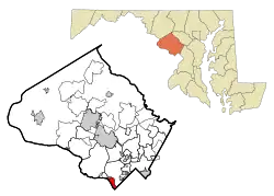 Location in Montgomery County and Maryland