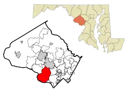 Location of Potomac in Maryland