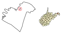 Location of Bath (Berkeley Springs) in Morgan County, West Virginia.