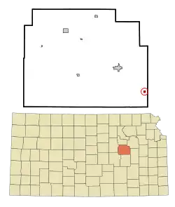 Location within Morris County and Kansas