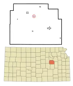 Location within Morris County and Kansas