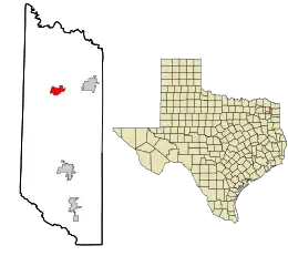 Location in Morris County and the state of Texas.