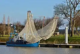 Eel fishing boat in France