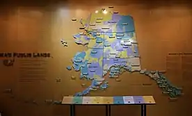 Most of Alaska’s land is in public ownership.  Map of Alaska on display at the Southeast Alaska Discovery Center, Ketchikan, Alaska