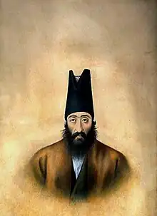 Portrait of Mostofi ol Mamalek, 1860s, miniature, Malik National Museum of Iran