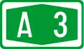 A3 motorway shield