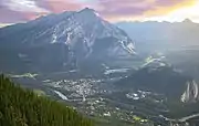 Cascade Mountain and the town of Banff