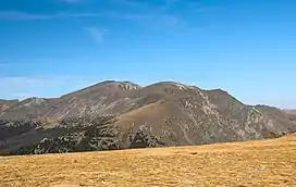 Ypsilon Mountain, Mt. Chiquita, and Mt. Chapin seen from southwest