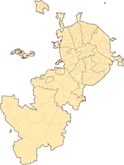 Map of Moscow with the teams of the 2022–23 Premier League