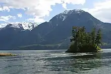 Mount Arthur and Mount Frederick William from the entrance of the Princess Louisa Inlet.