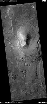 Wide view of mud volcanoes, as seen by HiRISE under HiWish program