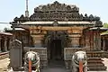 Mukhamantapa with elephant baluster in Chennakeshava temple at Hullekere