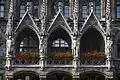 Munich, New Town Hall, First Construction Phase, Allegorical Statues v.l.n.r. Commercialism, domesticity, sponsorship, charity