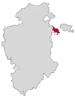 Location of Miranda de Ebro in the province of Burgos