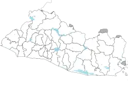 A map showing the borders of El Salvador's 44 municipalities after being reduced from 262.