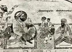 Panel 1: Guru Hargobind with Sri Chand