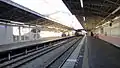 View from the west (Kawagoe) end of platform 1, December 2012