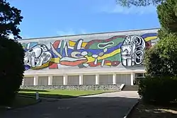 Façade of the museum, with coloured mosaic