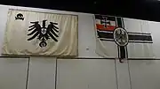 Freikorps flag next to German Imperial War Ensign in Boston World War II Museum