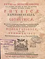 Physicae experimentales et geometricae dissertationes, 1755