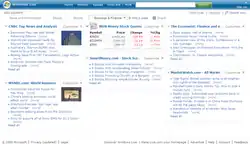 A screenshot of Live.com customizable homepage