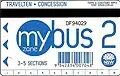 MyBus 2 TravelTen concession ticket