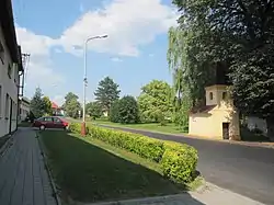 Centre of Němčice with a chapel