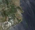 Satellite image from NASA showing the start of the fire in la Jonquera