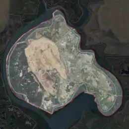 Aerial image of an island.