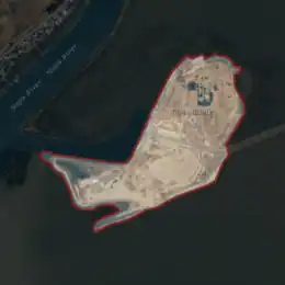 Aerial image of an island.