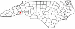 Location of Rutherfordton, North Carolina